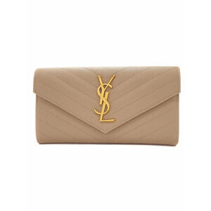 SAINT LAURENT Paris Monogram Flap Wallet Bi fold Long